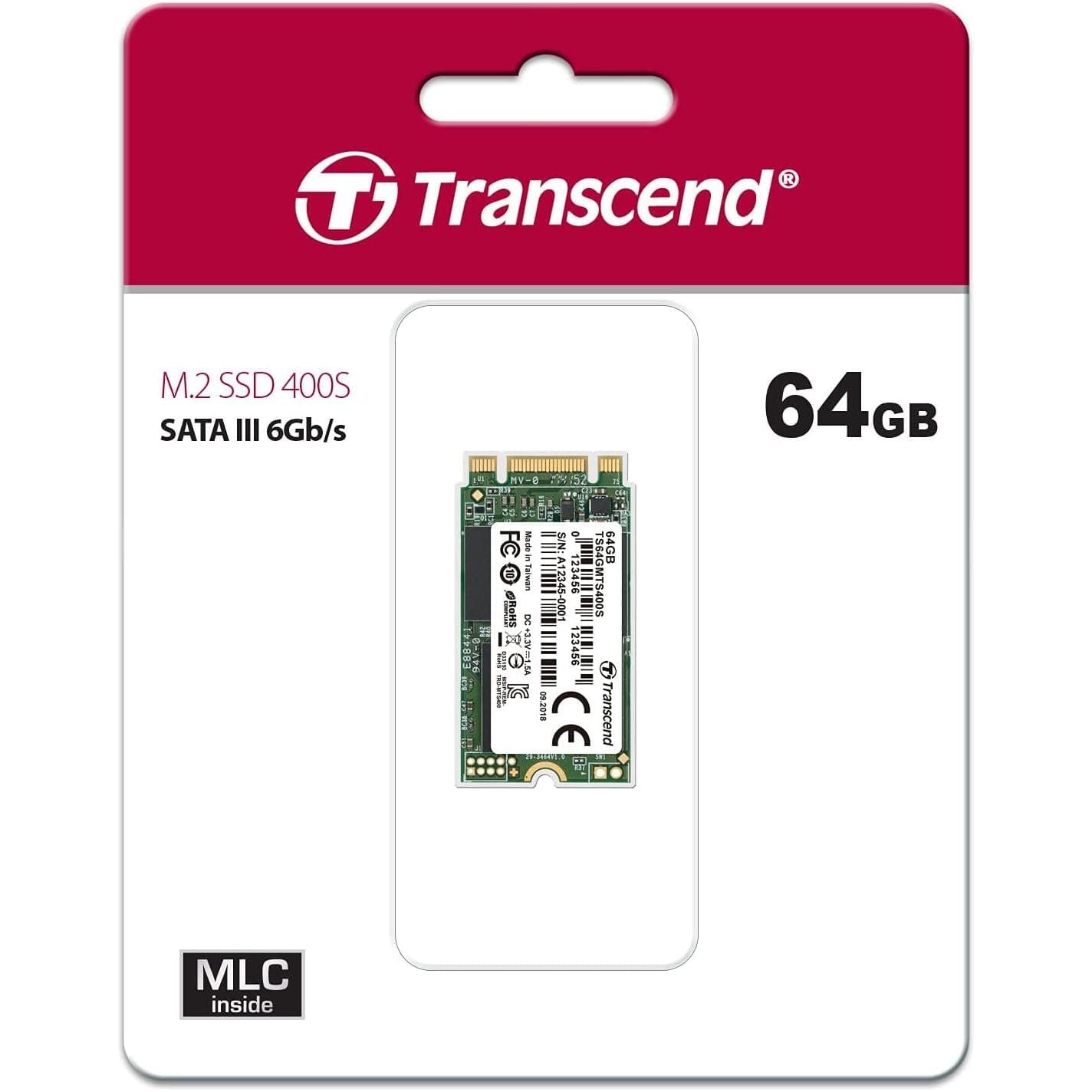 Buy Transcend,Transcend MTS400S 64 GB M.2 2242 SATA III 6 Gb/s Internal Solid State Drive (SSD) MLC NAND (TS64GMTS400S) - Gadcet UK | UK | London | Scotland | Wales| Near Me | Cheap | Pay In 3 | RAM