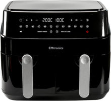 Buy EMtronics,EMtronics EMDAF9LD Dual Air Fryer Extra Large Family Size Double XL 9 Litre Digital with 12 Pre-Set Menus for Oil Free & Low Fat Healthy Cooking, 60-Minute Timer - Black - Gadcet UK | UK | London | Scotland | Wales| Ireland | Near Me | Cheap | Pay In 3 | Kitchen Appliances