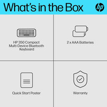 Buy HP,HP 350 Compact Bluetooth Keyboard. Connect up to 3 devices via Bluetooth 5.2, Multi-OS, with SMART shortcuts, dictation and emoji keys, made from 60% recycled materials, Black - Gadcet UK | UK | London | Scotland | Wales| Near Me | Cheap | Pay In 3 | Keyboard & Mouse