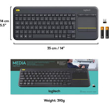 Buy Logitech,Logitech K400 Plus Wireless Touch TV Keyboard with Built-in Touchpad, Media Controls, QWERTY UK Layout - Black - Gadcet UK | UK | London | Scotland | Wales| Near Me | Cheap | Pay In 3 | Keyboard & Mouse