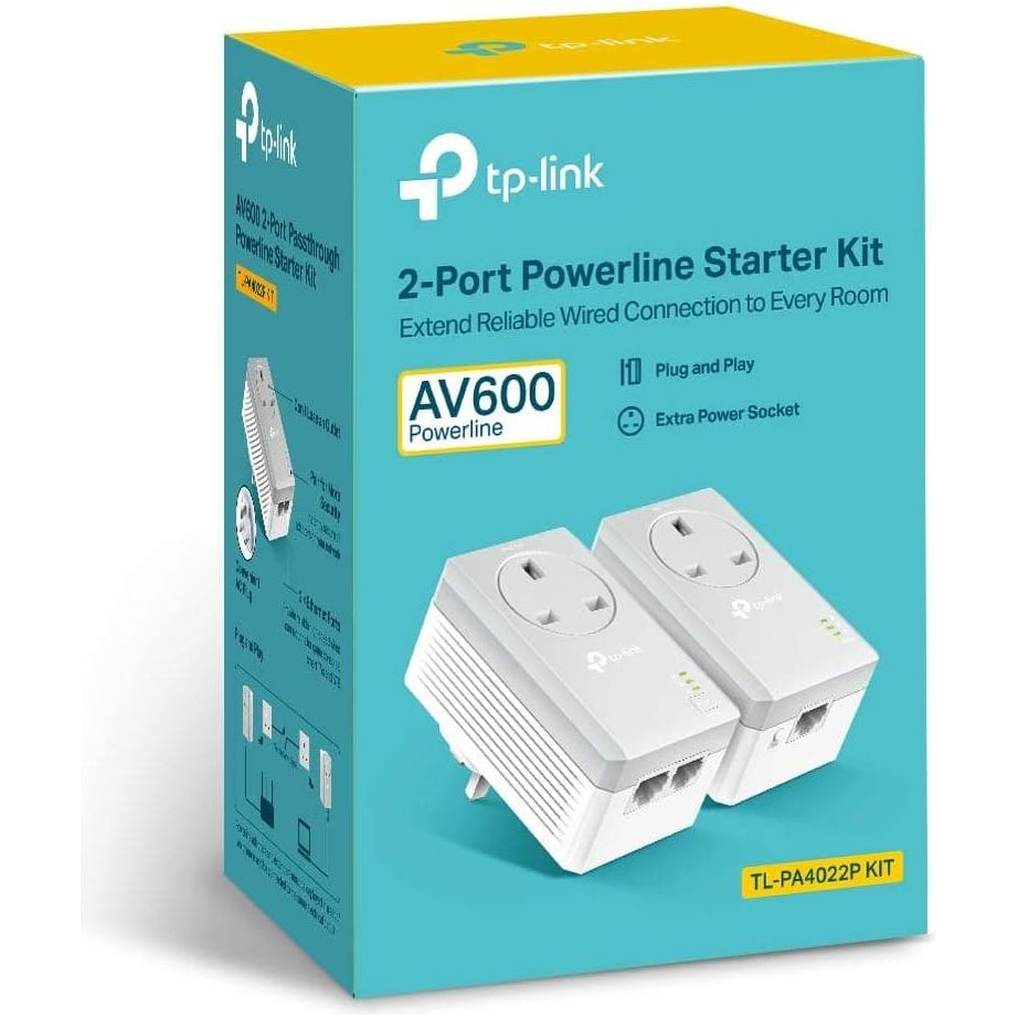 Buy TP-Link,TP-Link AV600 2-Port Passthrough Powerline Starter Kit TL-PA4022P - White/Grey - Gadcet UK | UK | London | Scotland | Wales| Ireland | Near Me | Cheap | Pay In 3 | Office Supplies