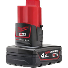 Milwaukee M12B4 12V 4.0Ah Lithium-Ion Battery – Red | Compact M12 Power Tool Battery