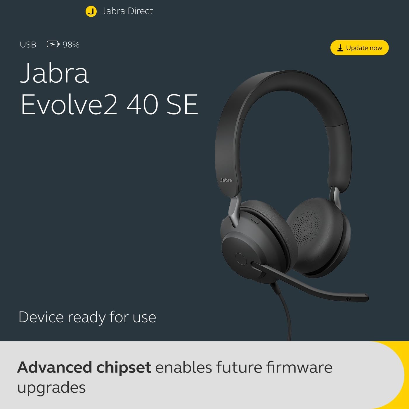 Buy Jabra,Jabra Evolve2 40 SE Wired Stereo Headset – Noise Cancelling, 3-Mic Call Tech, USB-A, MS Teams Certified, Black - Gadcet UK | UK | London | Scotland | Wales| Near Me | Cheap | Pay In 3 | Headsets