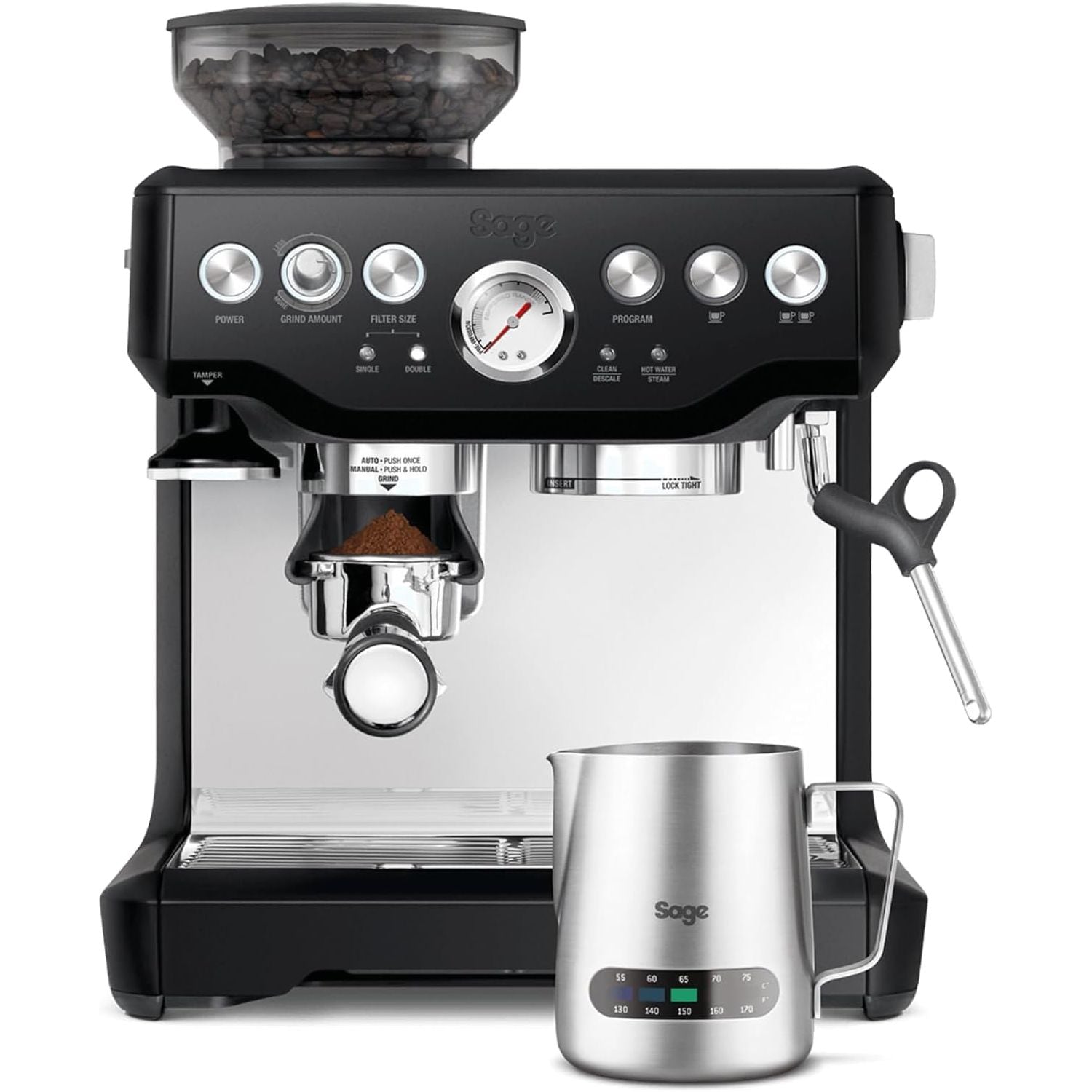 Buy SAGE,Sage - The Barista Express - Bean to Cup Coffee Machine with Grinder and Milk Frother, Black Truffle - Gadcet UK | UK | London | Scotland | Wales| Near Me | Cheap | Pay In 3 | Coffee Makers & Espresso Machines