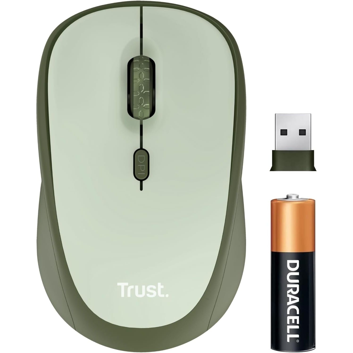 Buy Trust,Trust Yvi+ Silent Wireless Mouse – Sustainable Design, 800-1600 DPI, Ambidextrous, USB Receiver, Quiet, Green - Gadcet UK | UK | London | Scotland | Wales| Near Me | Cheap | Pay In 3 | Keyboard & Mouse