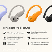 Beats Powerbeats Pro 2 Wireless Bluetooth Earbuds – Noise Cancelling, Heart-Rate Monitor, IPX4, Up to 45 Hours Battery & Wireless Charging Case, works with Apple & Android - Electric Orange