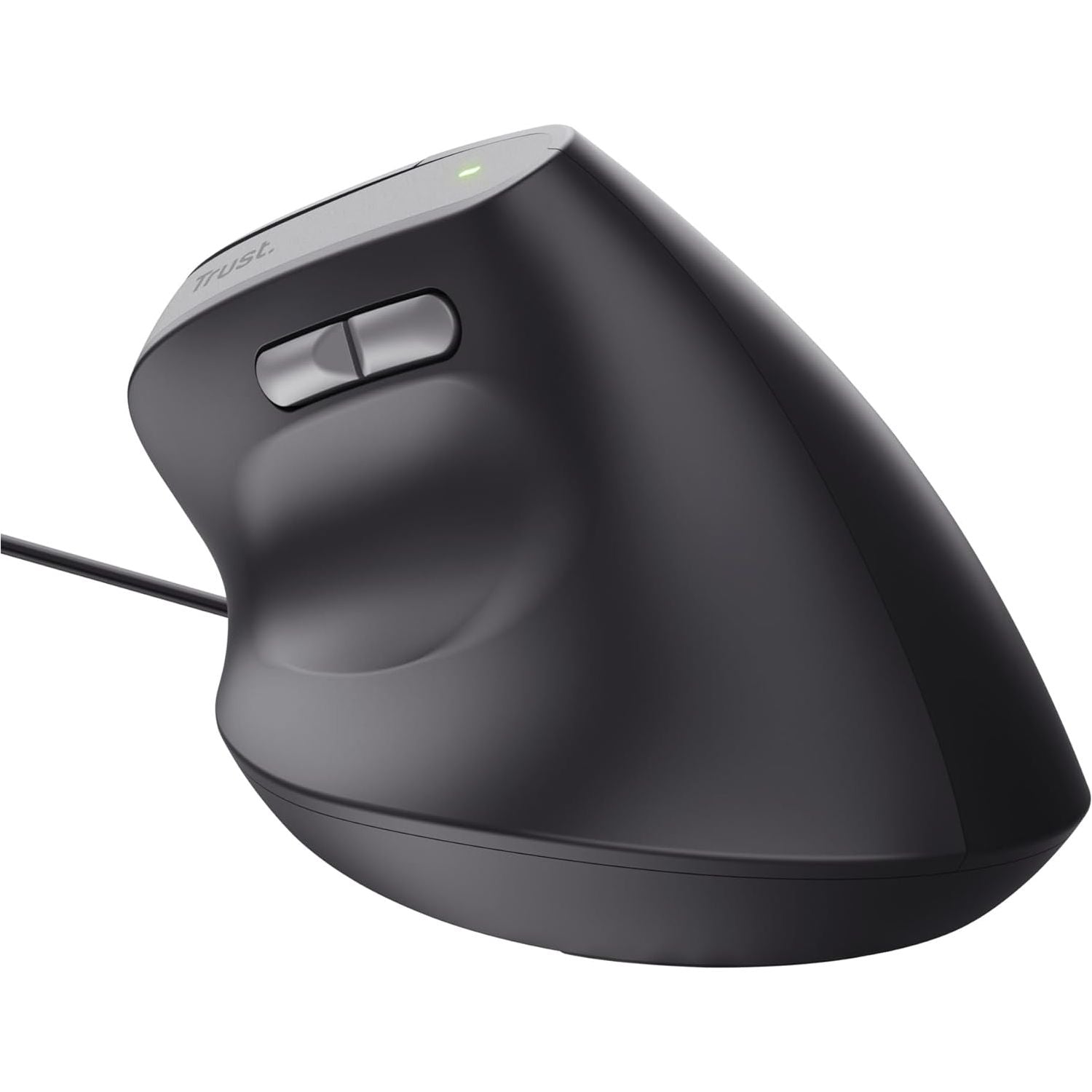 Buy Trust,Trust Yuno Ergonomic Wired Vertical Mouse – Right-Handed, 1.5m USB Cable, 800-2400 DPI, Optical Sensor, 6 Buttons, 60% Recycled Plastic – Black - Gadcet UK | UK | London | Scotland | Wales| Near Me | Cheap | Pay In 3 | Keyboard & Mouse