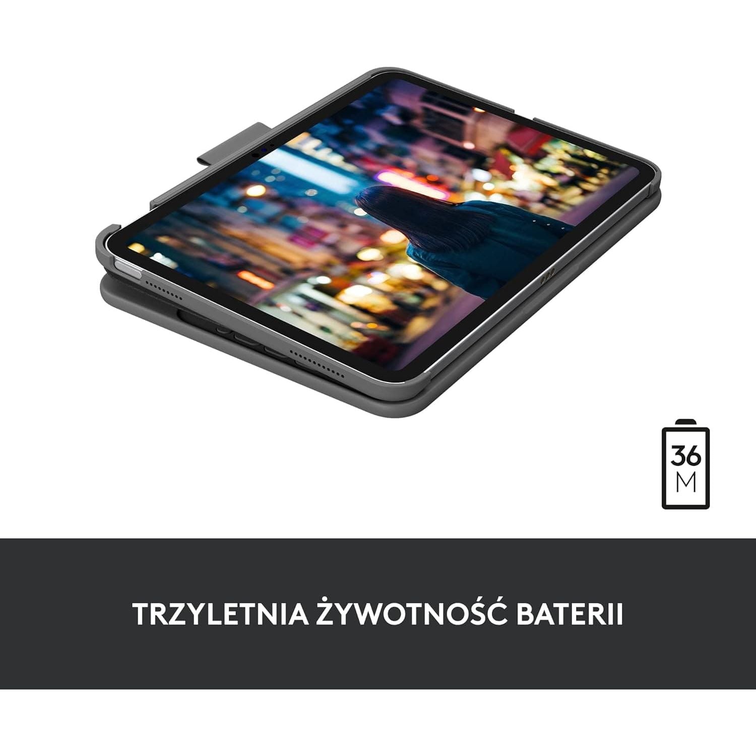 Logitech iPad (10th generation) Keyboard Case | Slim Folio with integrated wireless keyboard - Graphite - 3