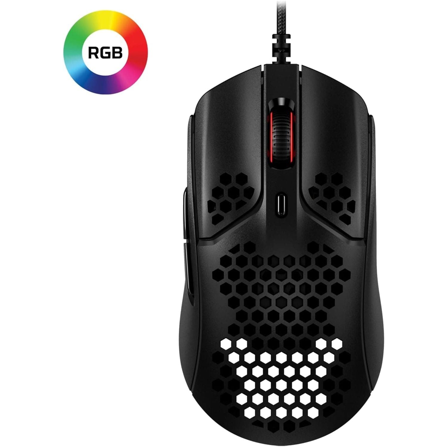 Buy HyperX,HyperX Pulsefire Haste – Gaming Mouse – Ultra-Lightweight, 59g, Honeycomb Shell, Hex Design, HyperFlex Cable, Up to 16000 DPI, 6 Programmable Buttons, Black - Gadcet UK | UK | London | Scotland | Wales| Near Me | Cheap | Pay In 3 | Keyboard & Mouse