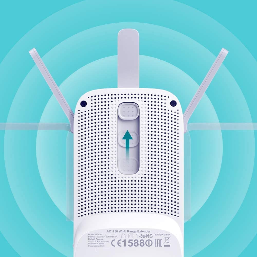 TP-Link,TP-Link AC1750 Universal Dual Band Range Extender, Broadband/Wi-Fi Extender, Wi-Fi Booster/Hotspot with 1 Gigabit Port and 3 External Antennas, Built-in Access Point Mode, UK Plug (RE450), White - Gadcet.com