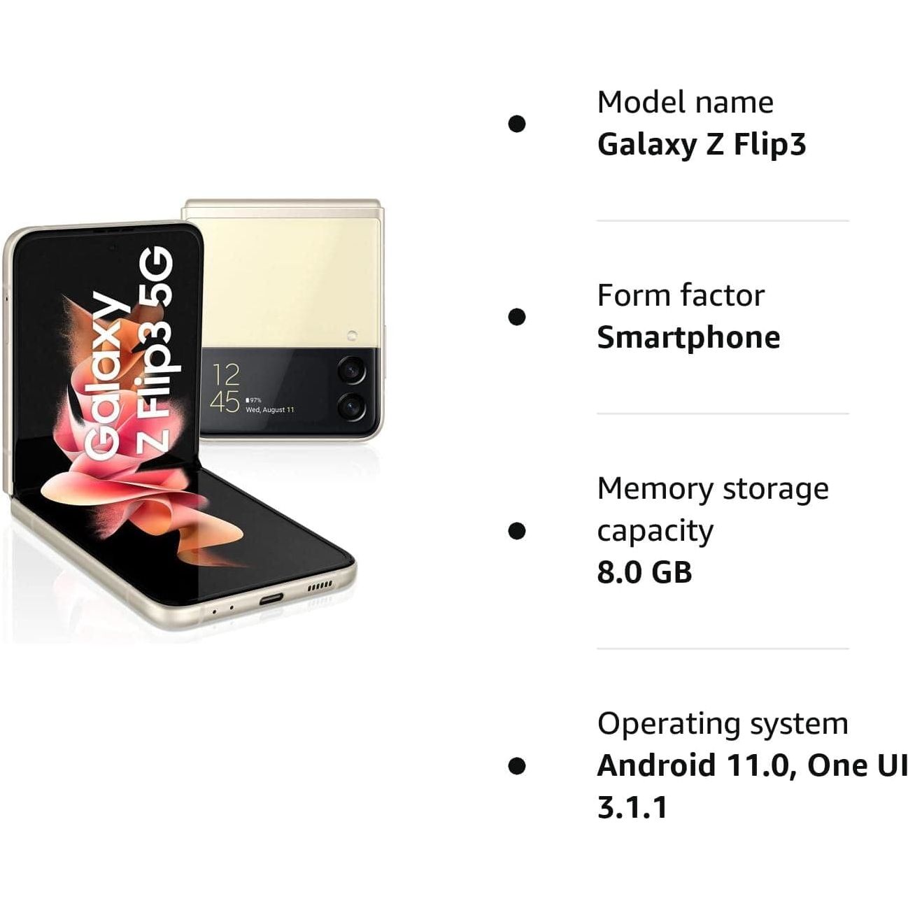 Buy Samsung,Samsung Galaxy Z flip 3 128GB, Cream - Unlocked - Gadcet.com | UK | London | Scotland | Wales| Ireland | Near Me | Cheap | Pay In 3 | Mobile Phone