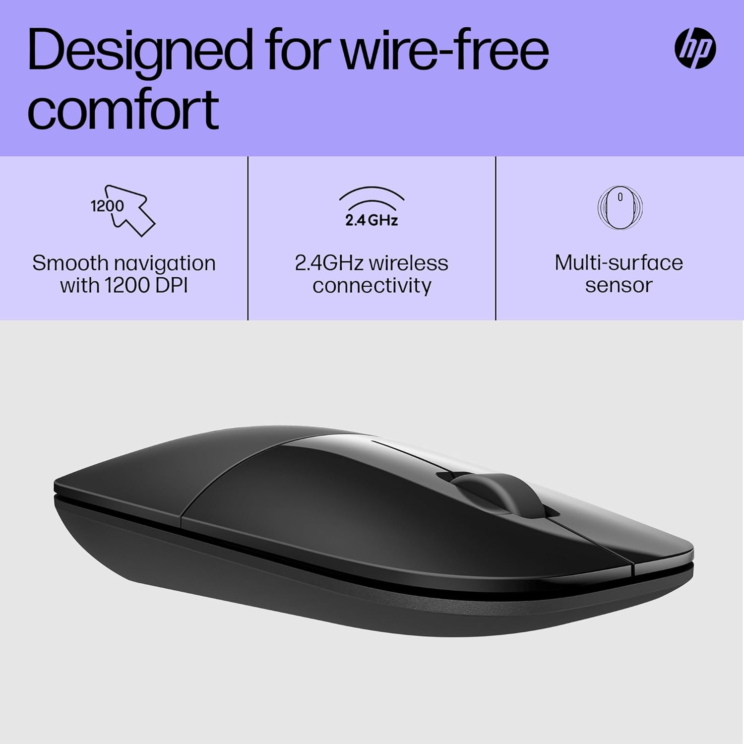 Buy HP,HP Z3700 Wireless Mouse – Slim, 2.4GHz Connectivity, 1200 DPI Optical Sensor, Multi-Surface, Blue LED, Up to 16-Month Battery Life – Black - Gadcet UK | UK | London | Scotland | Wales| Near Me | Cheap | Pay In 3 | Mouse Pads