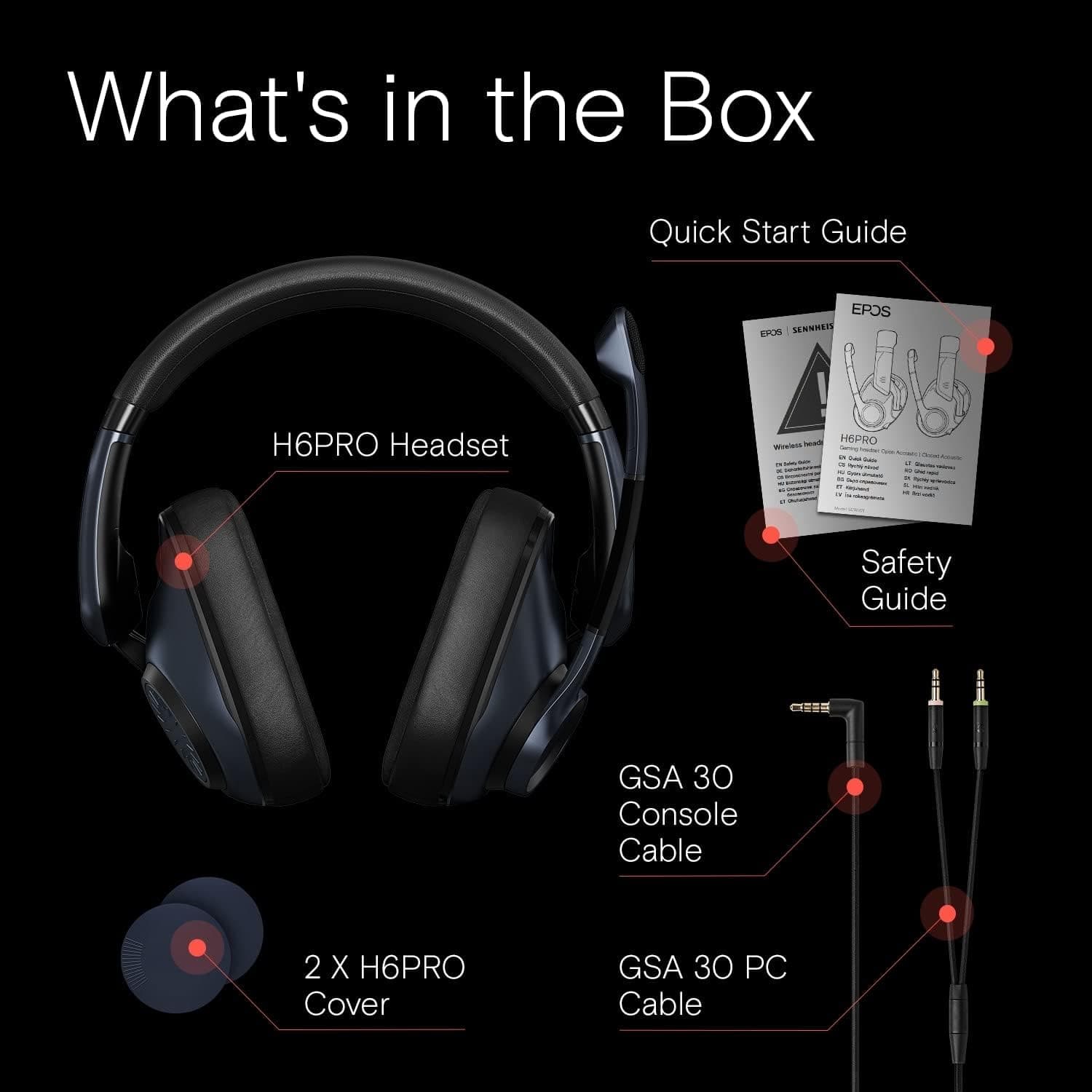 EPOS H6PRO Closed Acoustic Gaming Headset – Sebring Black - 7