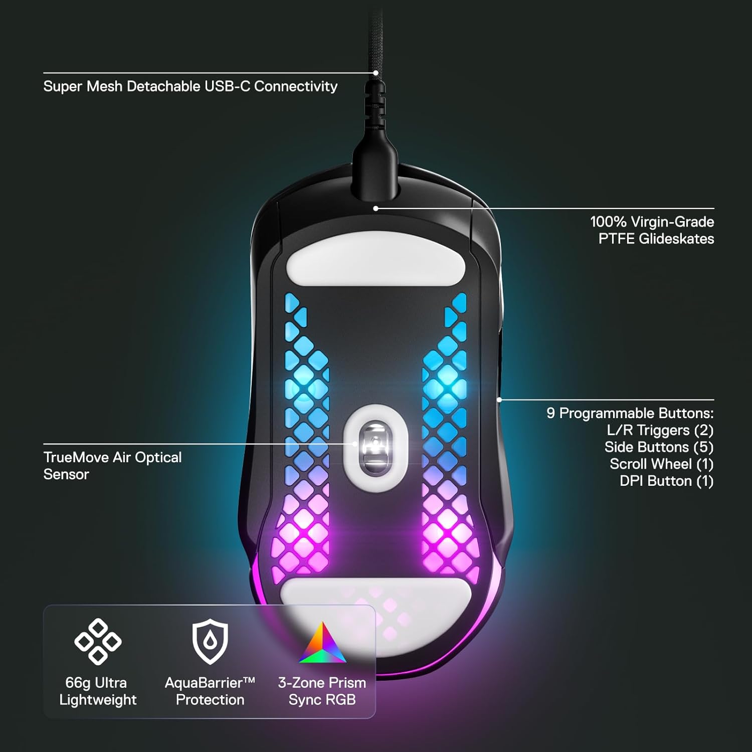 Buy SteelSeries,SteelSeries Aerox 5 RGB Gaming Mouse, Ultra-Lightweight, 18K DPI TrueMove Air Sensor, Water-Resistant Design - Gadcet UK | UK | London | Scotland | Wales| Near Me | Cheap | Pay In 3 | Mice & Trackballs