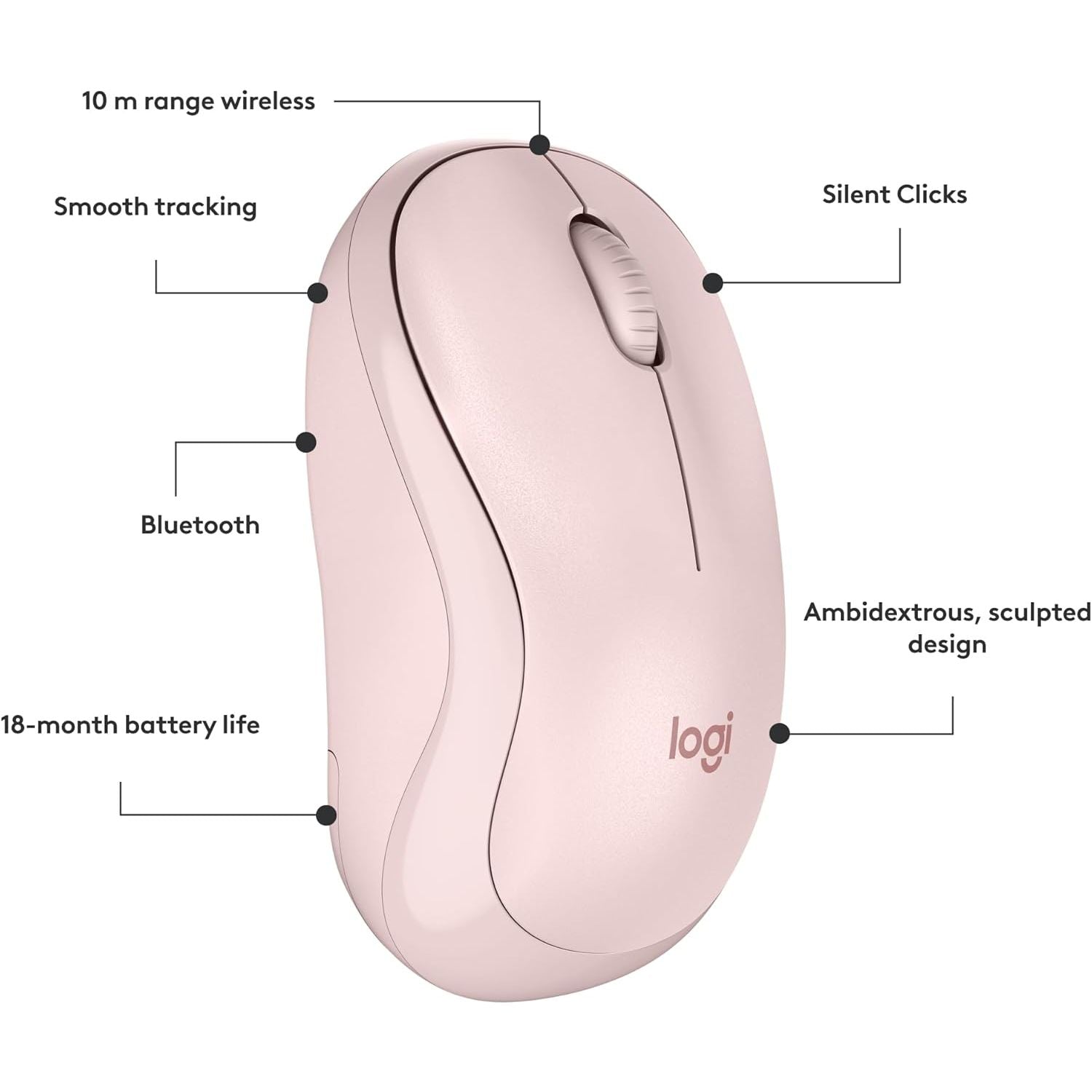 Buy Logitech,Logitech M240 Silent Bluetooth Mouse – Rose - Gadcet UK | UK | London | Scotland | Wales| Near Me | Cheap | Pay In 3 | Keyboard & Mouse