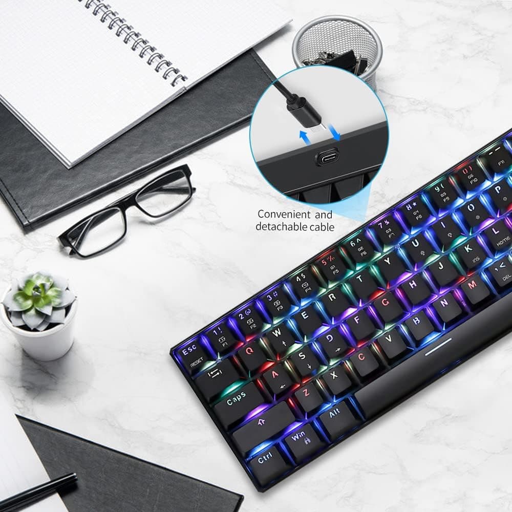 Buy Docooler,Docooler Motospeed CK61 USB Wired Mechanical RGB Gaming Keyboard - Gadcet.com | UK | London | Scotland | Wales| Ireland | Near Me | Cheap | Pay In 3 | Keyboards
