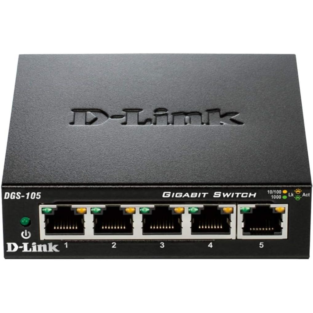 Buy D-Link,D-Link DGS-105/B 5-Port Gigabit Unmanaged Metal Desktop Switch - 10/100/1000 Mbit/s, UK Version, Black - Gadcet UK | UK | London | Scotland | Wales| Near Me | Cheap | Pay In 3 | Network Cards & Adapters