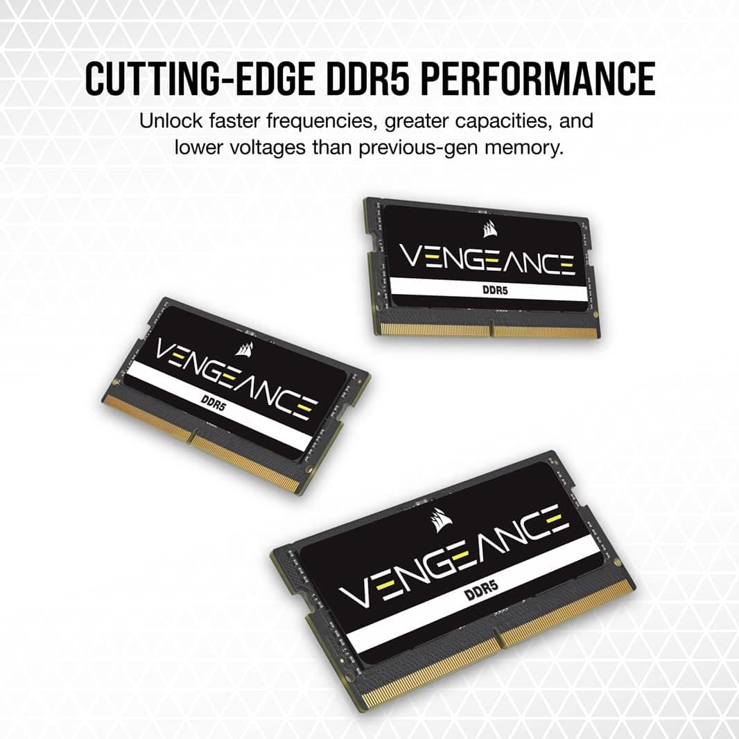 Buy CORSAIR,CORSAIR VENGEANCE SODIMM DDR5 RAM 16GB (1x16GB) 4800MHz CL40 Intel XMP iCUE Compatible Computer Memory - Black (CMSX16GX5M1A4800C40) - Gadcet UK | UK | London | Scotland | Wales| Ireland | Near Me | Cheap | Pay In 3 | Computer Components