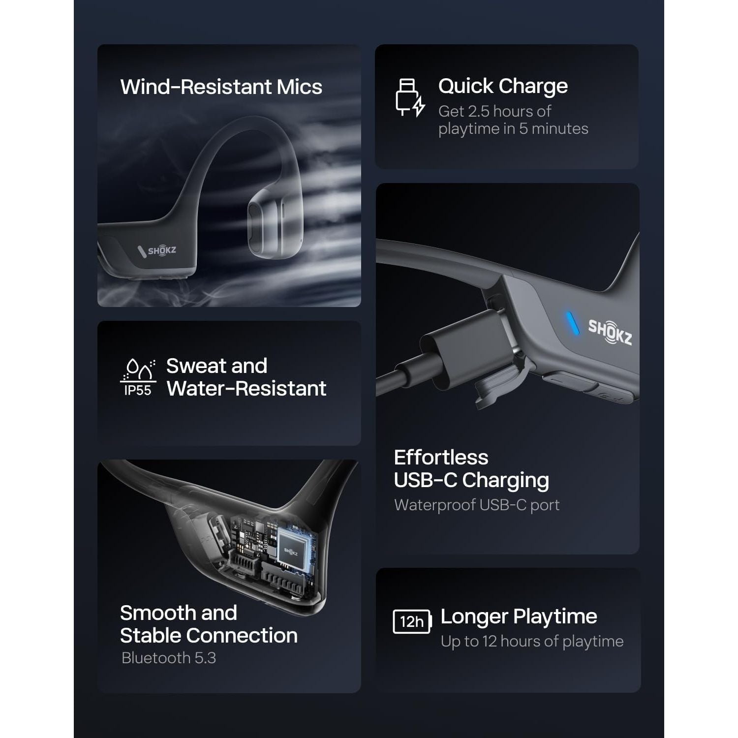 Buy SHOKZ,SHOKZ OpenRun Pro 2 Open-Ear Sport Headphones | DualPitch™ Air & Bone Conduction Audio, 12-Hour Battery & USB-C Charging - Gadcet UK | UK | London | Scotland | Wales| Near Me | Cheap | Pay In 3 | Headphones & Earphones
