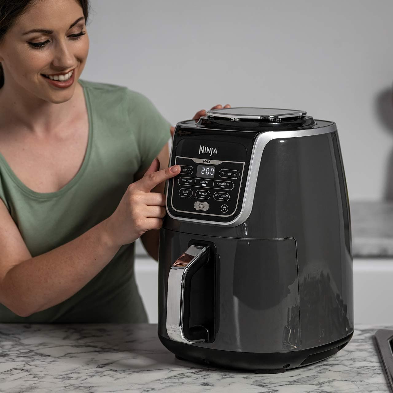 Buy Ninja,Ninja Air Fryer MAX, 5.2L, 6-in-1, Uses No Oil, Air Fry, Max Crisp, Roast, Bake, Reheat, Dehydrate, Family Size, Digital, Cook From Frozen, Non-Stick, Dishwasher Safe Basket, Grey & Black - Gadcet UK | UK | London | Scotland | Wales| Near Me | Cheap | Pay In 3 | Kitchen Appliances