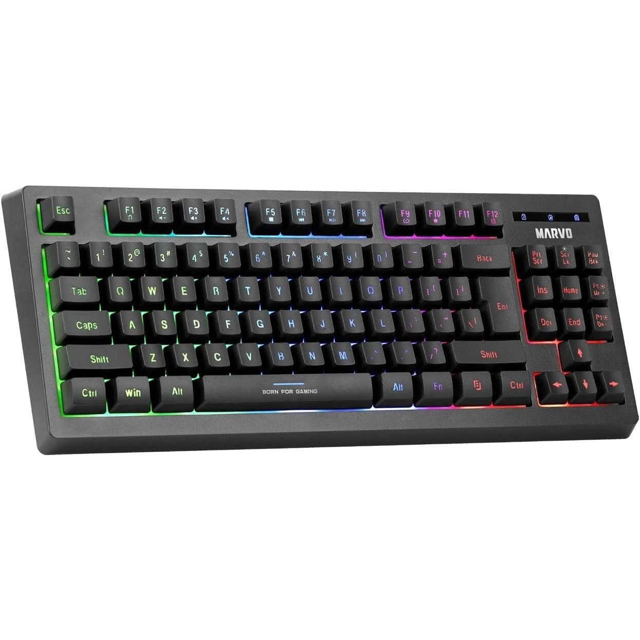 Buy MARVO,MARVO K607 Compact Gaming Keyboard – TKL Size, 3-Color LED Backlit, Adjustable Brightness, Anti-Ghosting Keys, USB 2.0, UK Layout - Gadcet UK | UK | London | Scotland | Wales| Near Me | Cheap | Pay In 3 | Keyboards