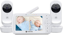 Buy Motorola,Motorola Nursery VM35-2 / Ease 35 Twin Baby Monitor with 2 Cameras 5.0 Inch Video Baby Monitor Display Split Screen Display Night Vision TwoWay Communication Lullabies Zoom Room Temperature, White - Gadcet.com | UK | London | Scotland | Wales| Ireland | Near Me | Cheap | Pay In 3 | Monitors