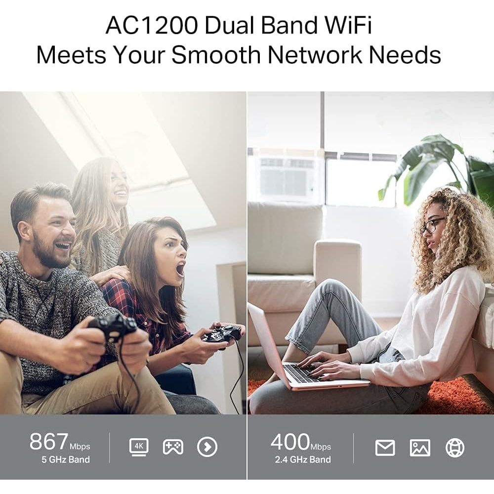 Buy TP-Link,TP-Link AC1200 Dual-Band Gigabit Wi-Fi Router, Wi-Fi Speed up to 1200 Mbps, 4×Gbps LAN Ports, Advanced security with WPA3, with MU-MIMO (Archer C64) - Gadcet UK | UK | London | Scotland | Wales| Ireland | Near Me | Cheap | Pay In 3 | Network Cards & Adapters