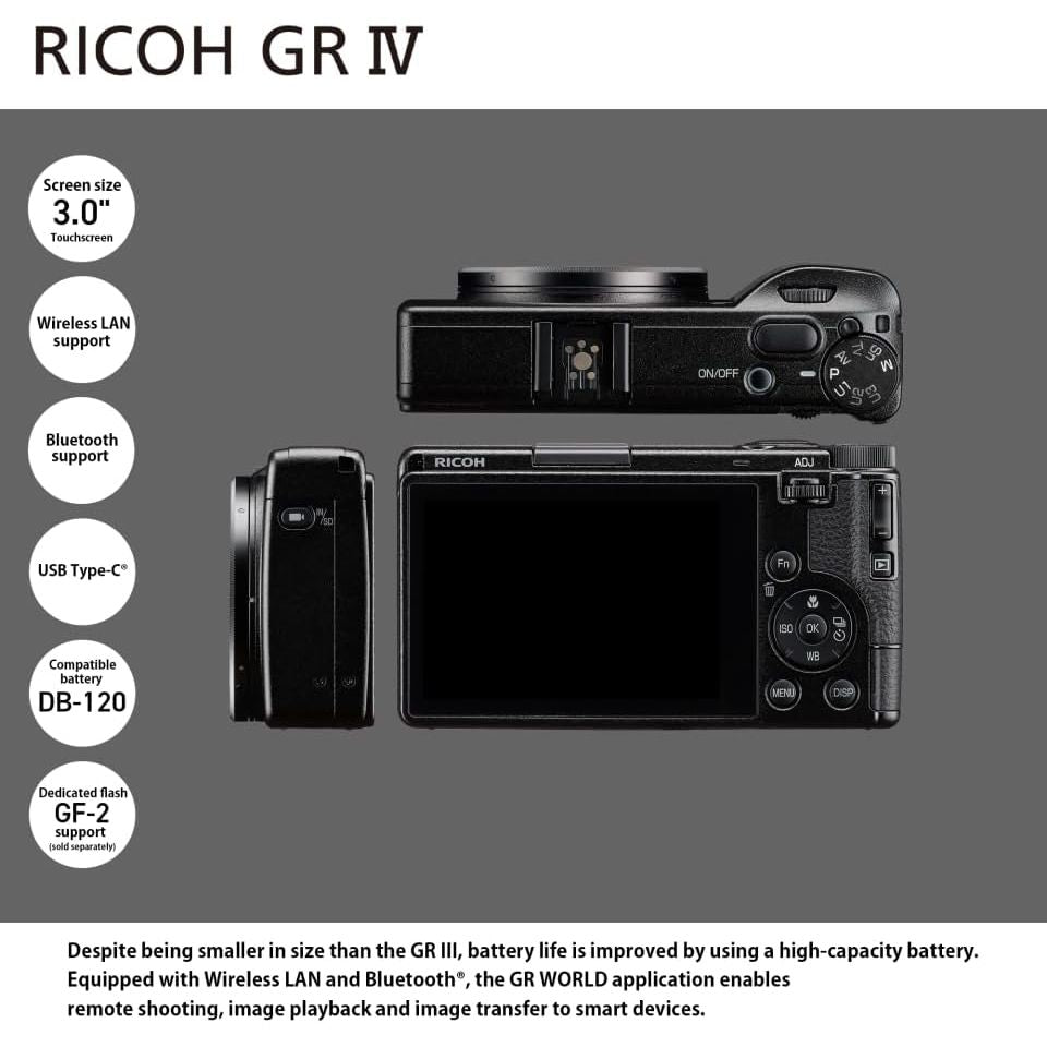 Buy Ricoh,Ricoh GR IV Premium Compact Digital Camera – 25.7MP APS-C CMOS Sensor, 28mm Fixed Lens, High-Speed Performance - Gadcet UK | UK | London | Scotland | Wales| Near Me | Cheap | Pay In 3 | Compact Digital Cameras