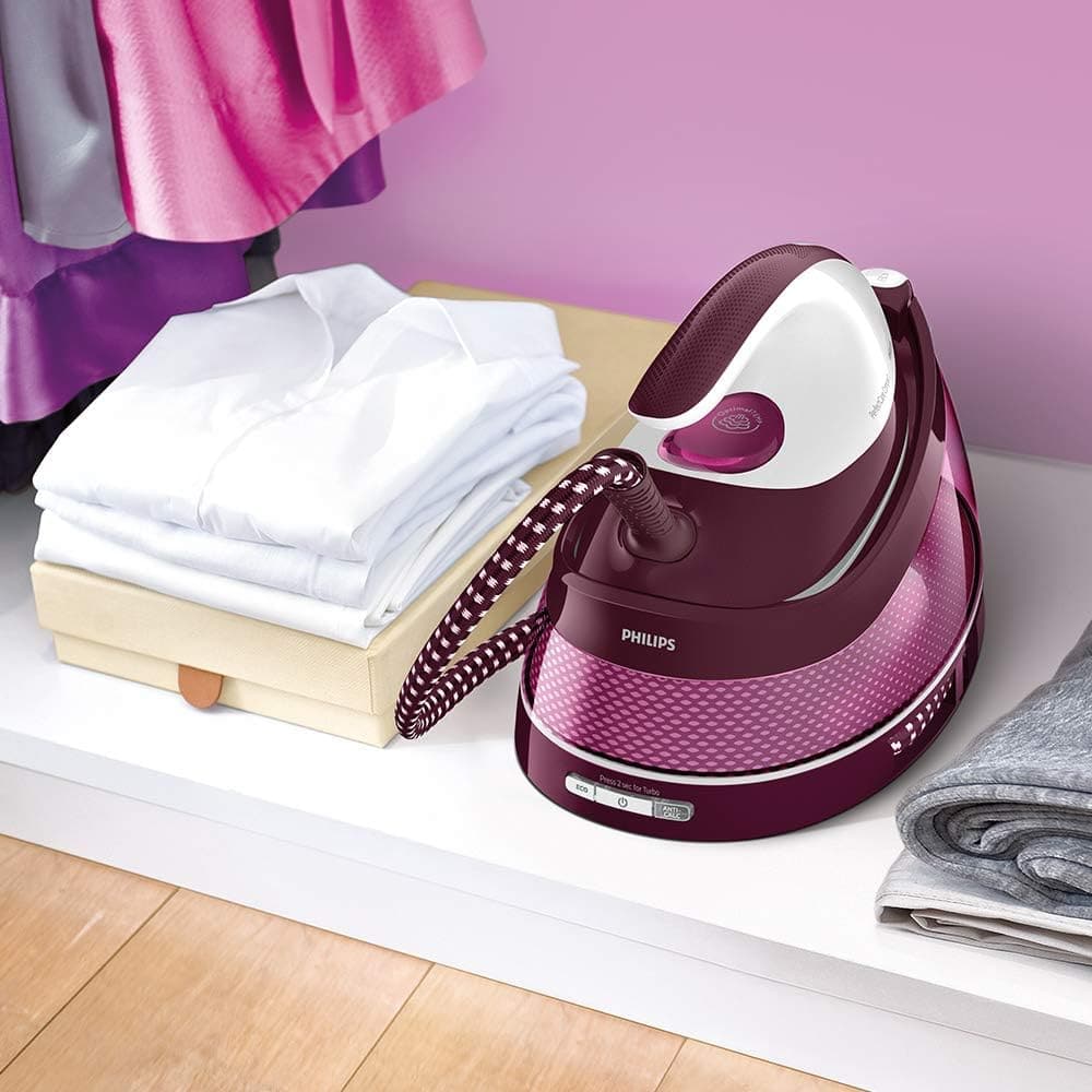 Philips PerfectCare Compact Steam Generator - 2400W, 400g Steam Boost, 6.5 Bar Pressure, OptimalTEMP Technology, 1.5L Tank, Burgundy/White (GC7842/46) - 4