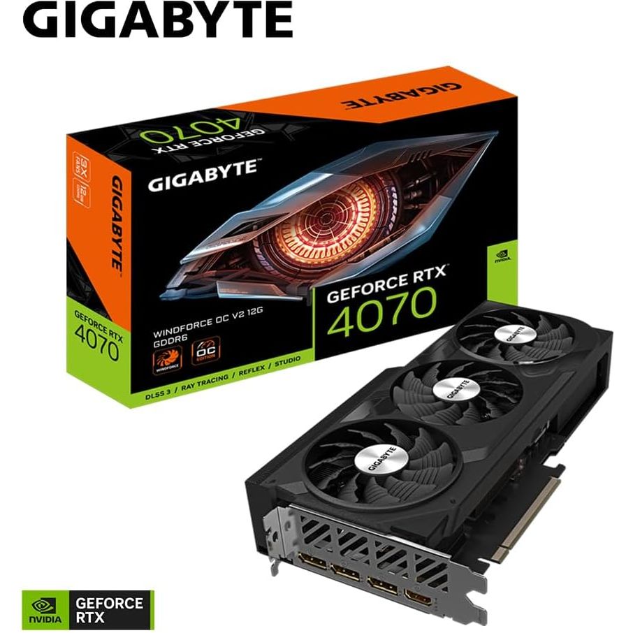 Buy Gigabyte,Gigabyte GeForce RTX 4070 WINDFORCE OC V2 12G Graphics Card – 12GB GDDR6, 192-bit, PCI-E 4.0, 2490MHz Core Clock, 3 x DisplayPort 1.4a, 1 x HDMI 2.1a, NVIDIA DLSS 3, GV-N4070WF3OCV2-12GD - Gadcet UK | UK | London | Scotland | Wales| Near Me | Cheap | Pay In 3 | Video Cards & Adapters