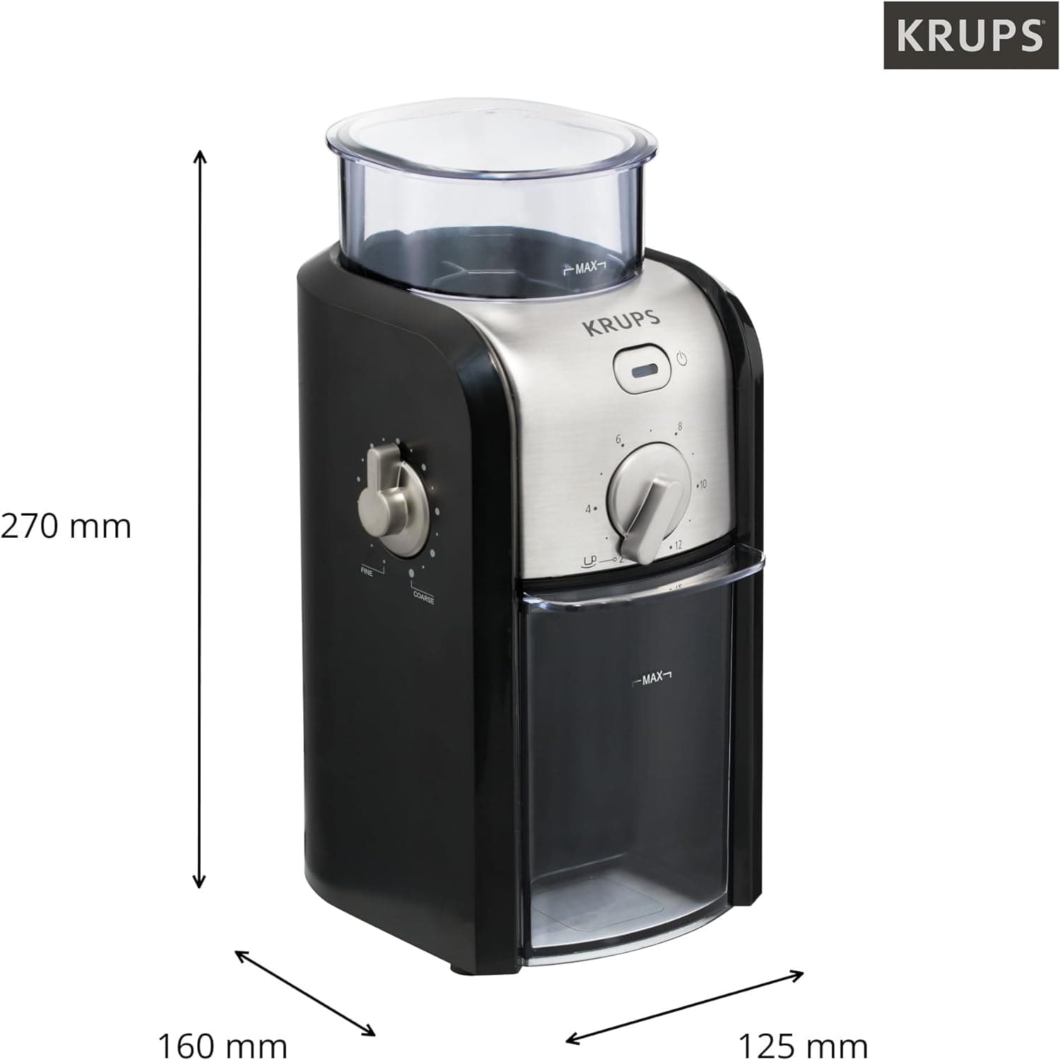 Buy Krups,Krups GVX231 Expert Burr Coffee Grinder, Automatic, Easy Clean, Black & Silver - Gadcet UK | UK | London | Scotland | Wales| Near Me | Cheap | Pay In 3 | Coffee Grinder Accessories