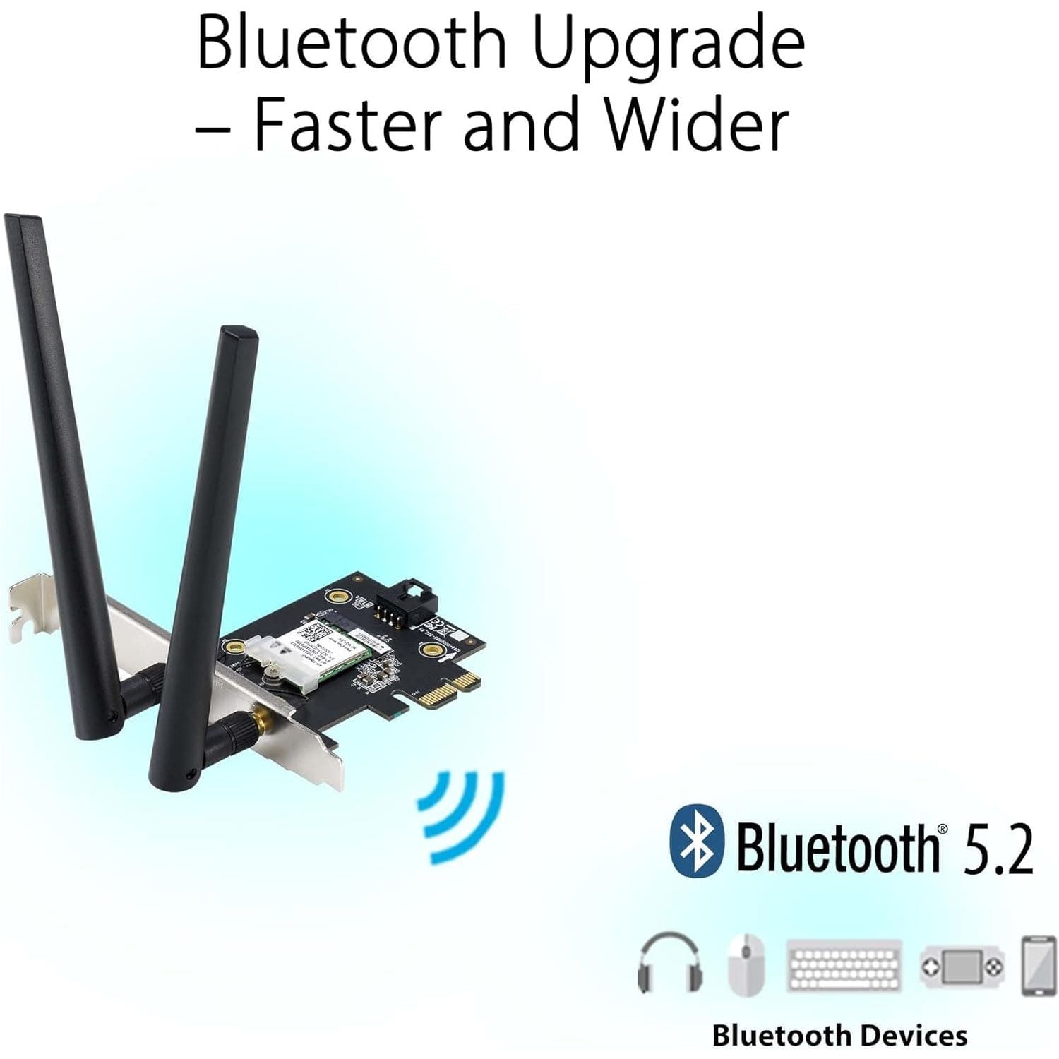 Buy ASUS,Asus (PCE-AXE5400) AXE5400 Wi-Fi 6E Tri-Band PCI Express Adapter, Bluetooth 5.2, OFDMA & MU-MIMO - Gadcet UK | UK | London | Scotland | Wales| Ireland | Near Me | Cheap | Pay In 3 | Network Cards & Adapters