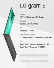 Buy LG,LG gram 16 (16Z90R-K.AD7BA1) - 16 inch - 2TB SSD - 32GB RAM - Intel i7-1360P - Windows 11 - Obsidian Black - Gadcet UK | UK | London | Scotland | Wales| Ireland | Near Me | Cheap | Pay In 3 | Laptops