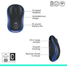 Buy Logitech,Logitech M185 Wireless Mouse – 2.4GHz, USB Mini Receiver, 12-Month Battery, 1000 DPI, Blue - Gadcet UK | UK | London | Scotland | Wales| Near Me | Cheap | Pay In 3 | Keyboard & Mouse
