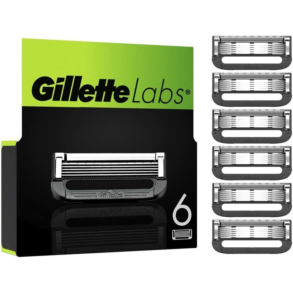 Buy Gillette,Gillette Labs Razor Blades Men, Pack of 6 Razor Blade Refills, Compatible with GilletteLabs with Exfoliating Bar and Heated Razor - Gadcet.com | UK | London | Scotland | Wales| Ireland | Near Me | Cheap | Pay In 3 | Health & Beauty