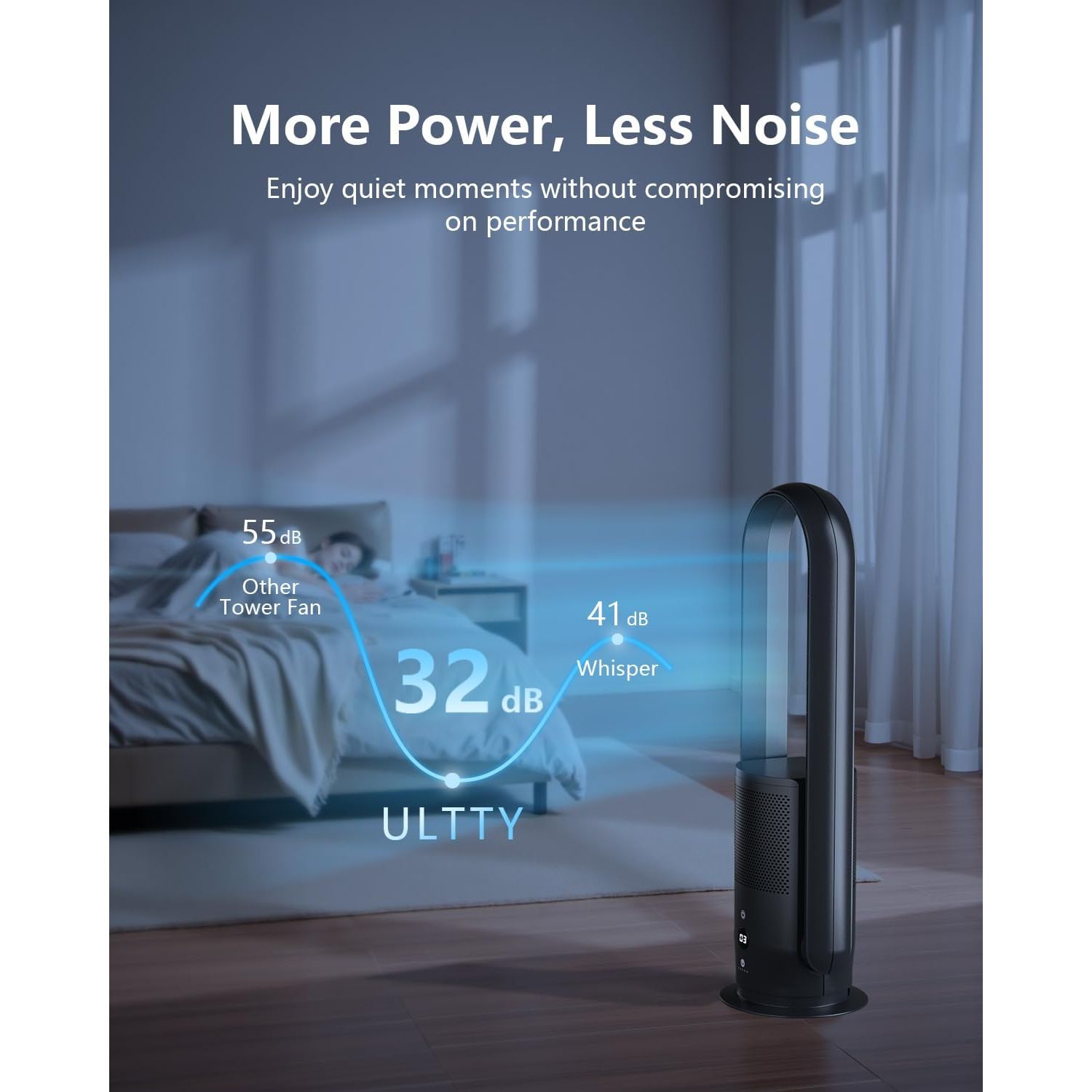 Buy Ultty,Ultty Bladeless Tower Fan with HEPA Air Purifier – 80cm Oscillating, 9 Speeds, Remote, Timer, Touch Control, Black (CR022D) - Gadcet UK | UK | London | Scotland | Wales| Near Me | Cheap | Pay In 3 | Desk & Pedestal Fans