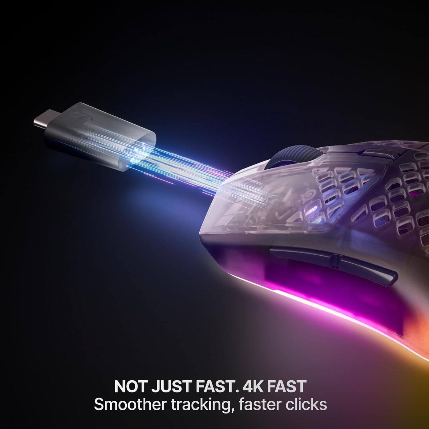 SteelSeries Aerox 3 Wireless Gen 2 Shadow Gaming Mouse – 68g, 4K Wireless Polling, 26K DPI TrueMove Sensor, 200-Hour Battery & RGB