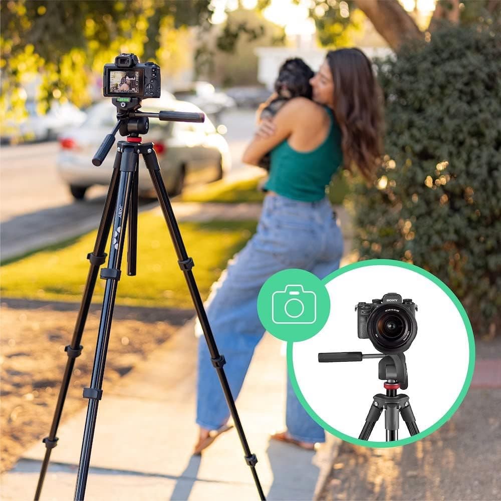 Buy JOBY,JOBY Compact Advanced Camera Tripod with 3-Way Head - Universal ¼-20” Quick Release, Carrying Bag Included - Compatible with CSC, DSLR, Mirrorless Cameras, Smartphones - Black - Gadcet UK | UK | London | Scotland | Wales| Near Me | Cheap | Pay In 3 | Tripods & Monopods