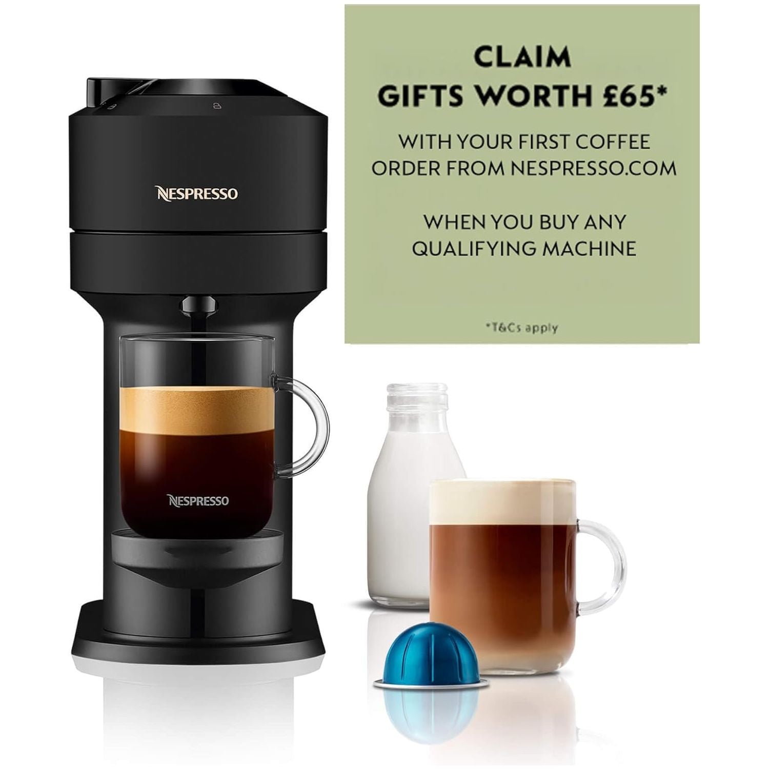 Buy Nespresso,Nespresso Vertuo Next ENV120.BM Capsule Coffee Machine – Matt Black - Gadcet UK | UK | London | Scotland | Wales| Near Me | Cheap | Pay In 3 | Coffee Makers & Espresso Machines