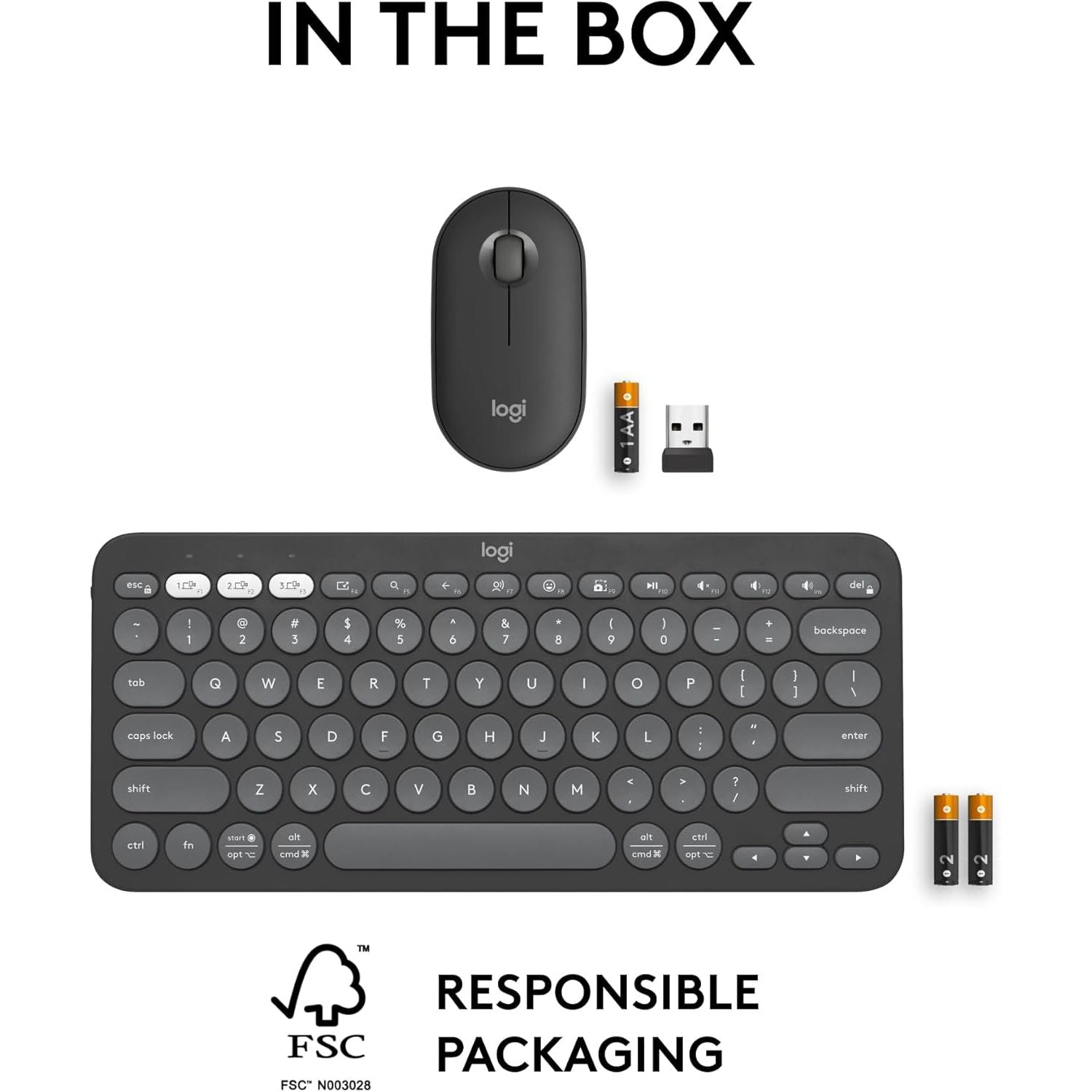 Buy Logitech,Logitech Pebble 2 MK380 Wireless Keyboard & Mouse Set - Graphite - Gadcet UK | UK | London | Scotland | Wales| Near Me | Cheap | Pay In 3 | Computer Accessory Sets