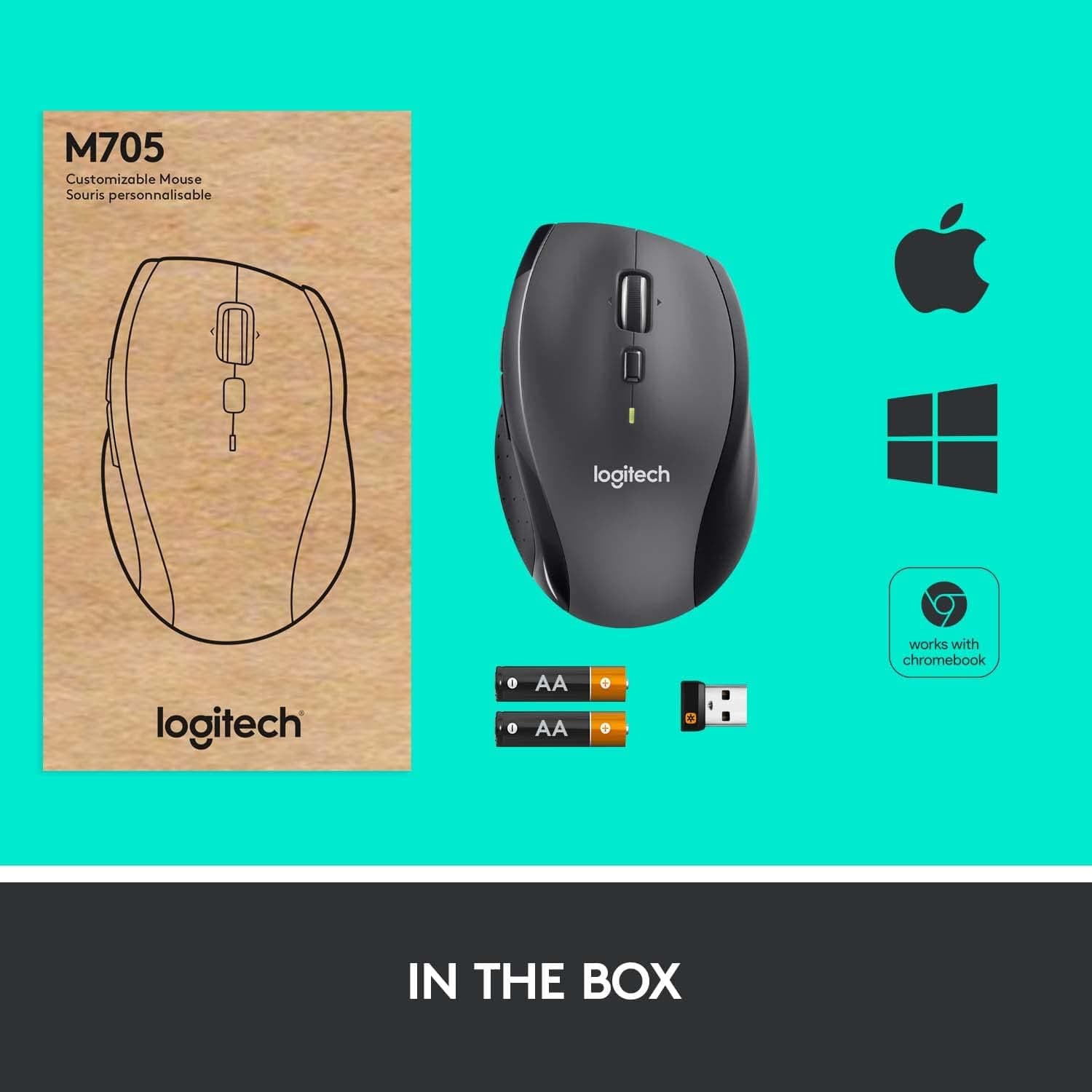 Buy Logitech,Logitech M705 Marathon Wireless Mouse - Grey - Gadcet UK | UK | London | Scotland | Wales| Ireland | Near Me | Cheap | Pay In 3 | Computer Components