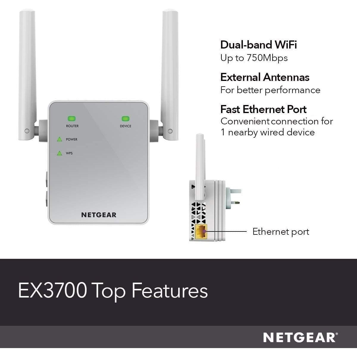 Buy NETGEAR,NETGEAR WiFi Booster Range Extender | WiFi Extender Booster | WiFi Repeater Internet Booster | Covers up to 1000 sq ft and 15 devices | AC750 (EX3700) - Gadcet UK | UK | London | Scotland | Wales| Ireland | Near Me | Cheap | Pay In 3 | Network Cards & Adapters