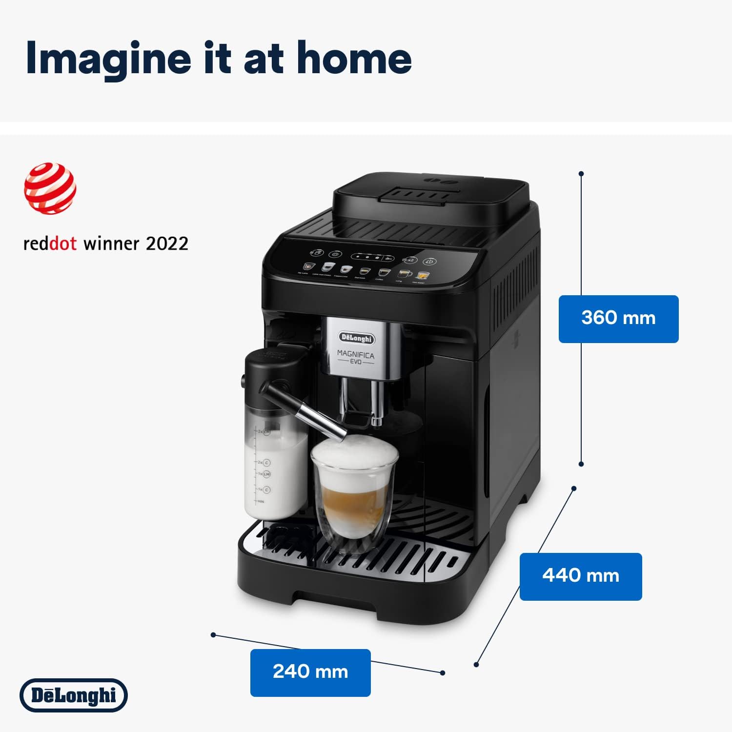 Buy De'Longhi,De'Longhi Magnifica Evo, Bean to Cup Coffee and Cappuccino Maker, 1450 watts, 250g bean container, 1.8L water container, ECAM292.81.B, Plastic, Black - Gadcet UK | UK | London | Scotland | Wales| Near Me | Cheap | Pay In 3 | Coffee Makers & Espresso Machines