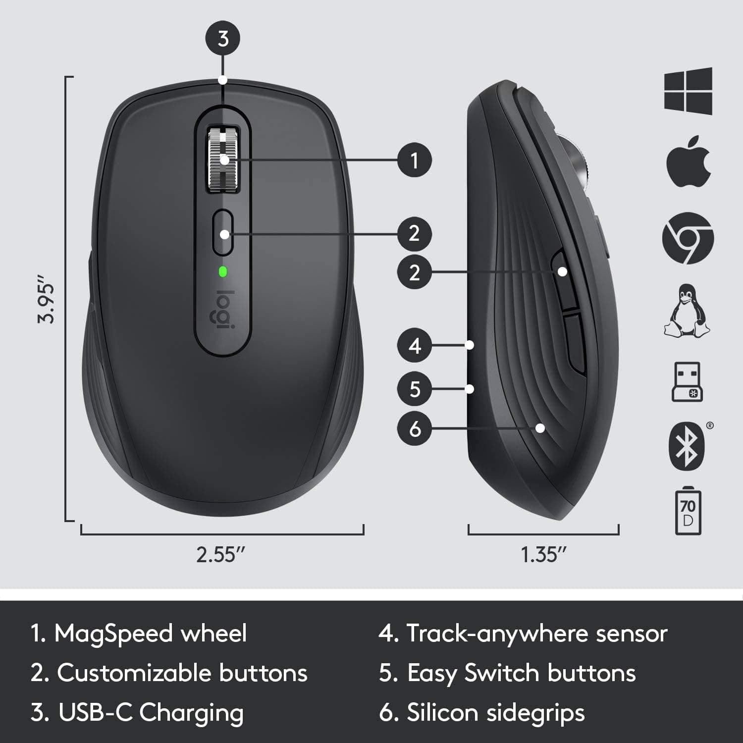 Buy Logitech,Logitech MX Anywhere 3 Wireless Mouse - Graphite - Gadcet UK | UK | London | Scotland | Wales| Near Me | Cheap | Pay In 3 | Mice & Trackballs