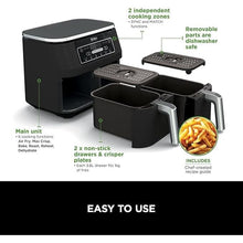 Buy SHARK,Ninja Foodi Dual Zone Digital Air Fryer, 2 Drawers, 7.6L, 6-in-1, Uses No Oil, Air Fry, Max Crisp, Roast, Bake, Reheat, Dehydrate, Cooks 4-6 Portions, Non-Stick, Dishwasher Safe Baskets, Black AF300UK - Gadcet UK | UK | London | Scotland | Wales| Near Me | Cheap | Pay In 3 | Air Fryers