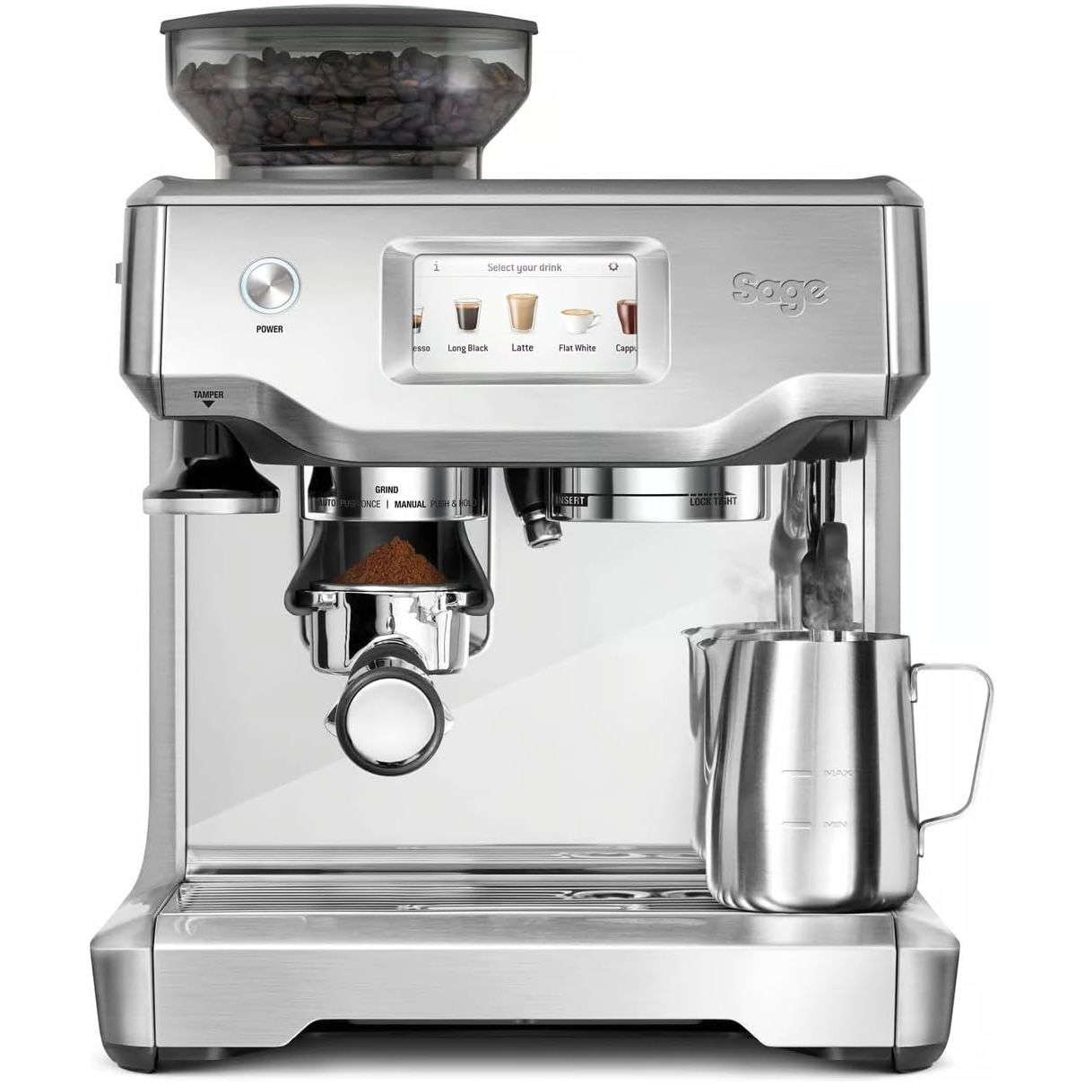 Buy SAGE,Sage The Barista Touch Bean to Cup Coffee Machine - Grinder & Milk Frother, Brushed Stainless Steel - Gadcet UK | UK | London | Scotland | Wales| Near Me | Cheap | Pay In 3 | Drip Coffee Makers