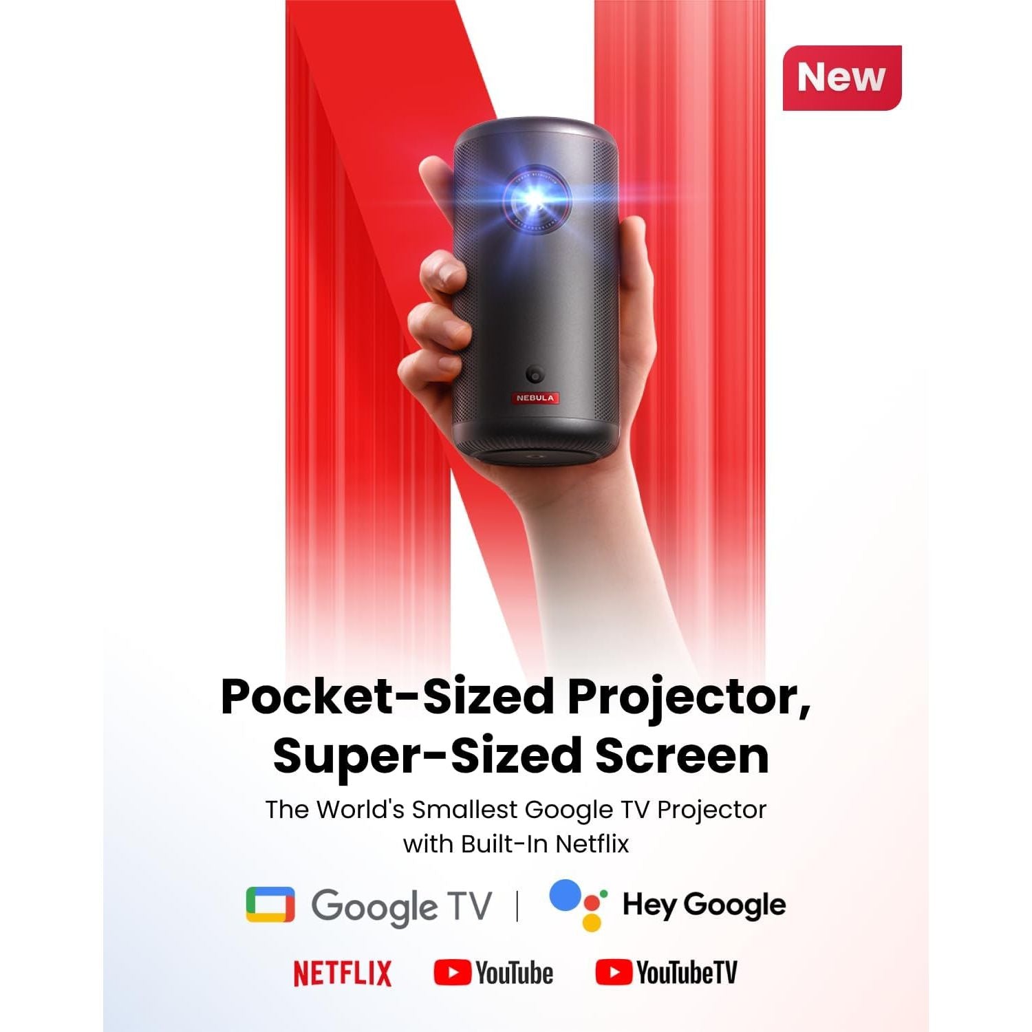Buy NEBULA,NEBULA Capsule 3 1080p Mini Projector – 200 ANSI-Lumen, Smart Projector with Google TV, Built-In Netflix, Dolby Digital, 120-Inch Picture, 2.5 Hours Playtime, Portable with Built-In Battery - Gadcet UK | UK | London | Scotland | Wales| Near Me | Cheap | Pay In 3 | Projectors