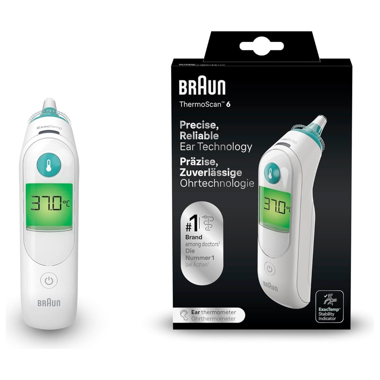 Buy Braun,Braun ThermoScan 6 Ear thermometer | Colour-coded Display | ExacTemp Stability Indicator | Digital Display | Baby and Infant Friendly | No.1 Brand Among Doctors1 - Gadcet UK | UK | London | Scotland | Wales| Near Me | Cheap | Pay In 3 | Health & Beauty