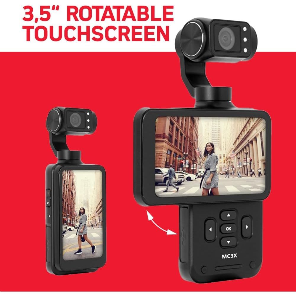 Buy AgfaPhoto,AgfaPhoto Realimove MC3X Gimbal Camera – 3-Axis 4K Ultra HD, 20 MP, Touchscreen Rotating Display – Black - Gadcet UK | UK | London | Scotland | Wales| Near Me | Cheap | Pay In 3 | Action Video Cameras