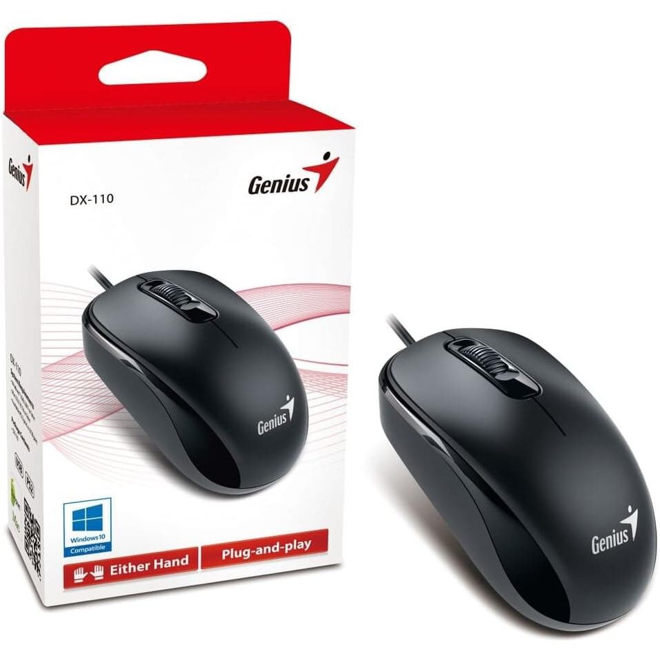 Buy Genius,Genius DX-110 - Optical Mouse 1000 dpi, Wired - USB - Black - Gadcet.com | UK | London | Scotland | Wales| Ireland | Near Me | Cheap | Pay In 3 | Mice & Trackballs